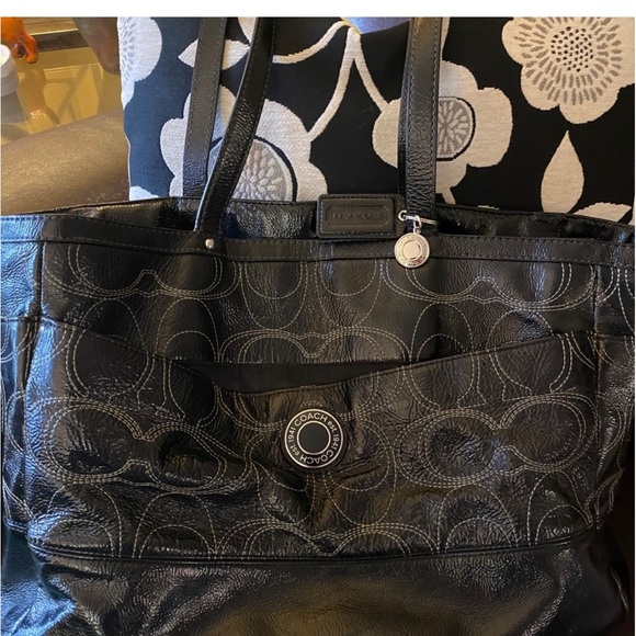 Coach 'Signature C' Patent Leather Tote - Picture 10 of 12